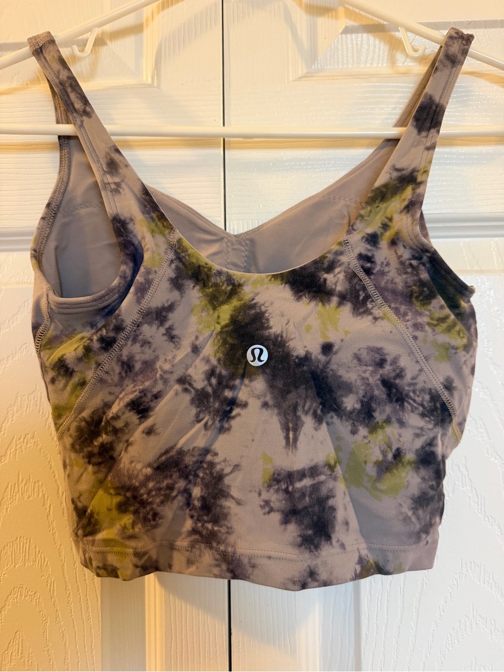 lululemon athletica Tie-Dye Scoop Neck Crop Top - Olive, Gray, Black